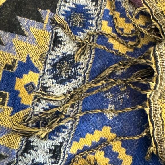 Boho Hippie Southwest Print Fringed Vest One Size - Picture 6 of 8